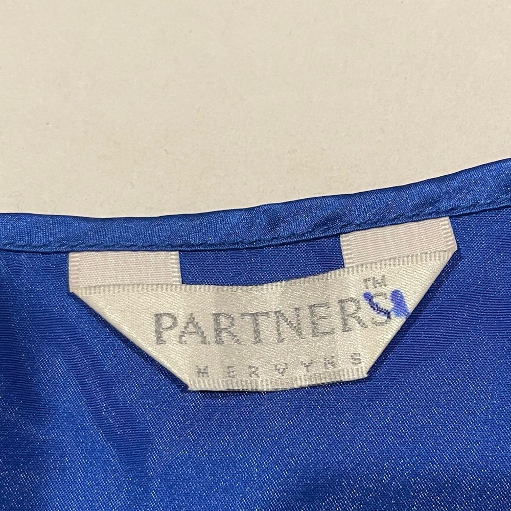 Partners Mervyns Blue Women's Size Medium Satin Sleepwear Set Camisole & Robe - Picture 16 of 16